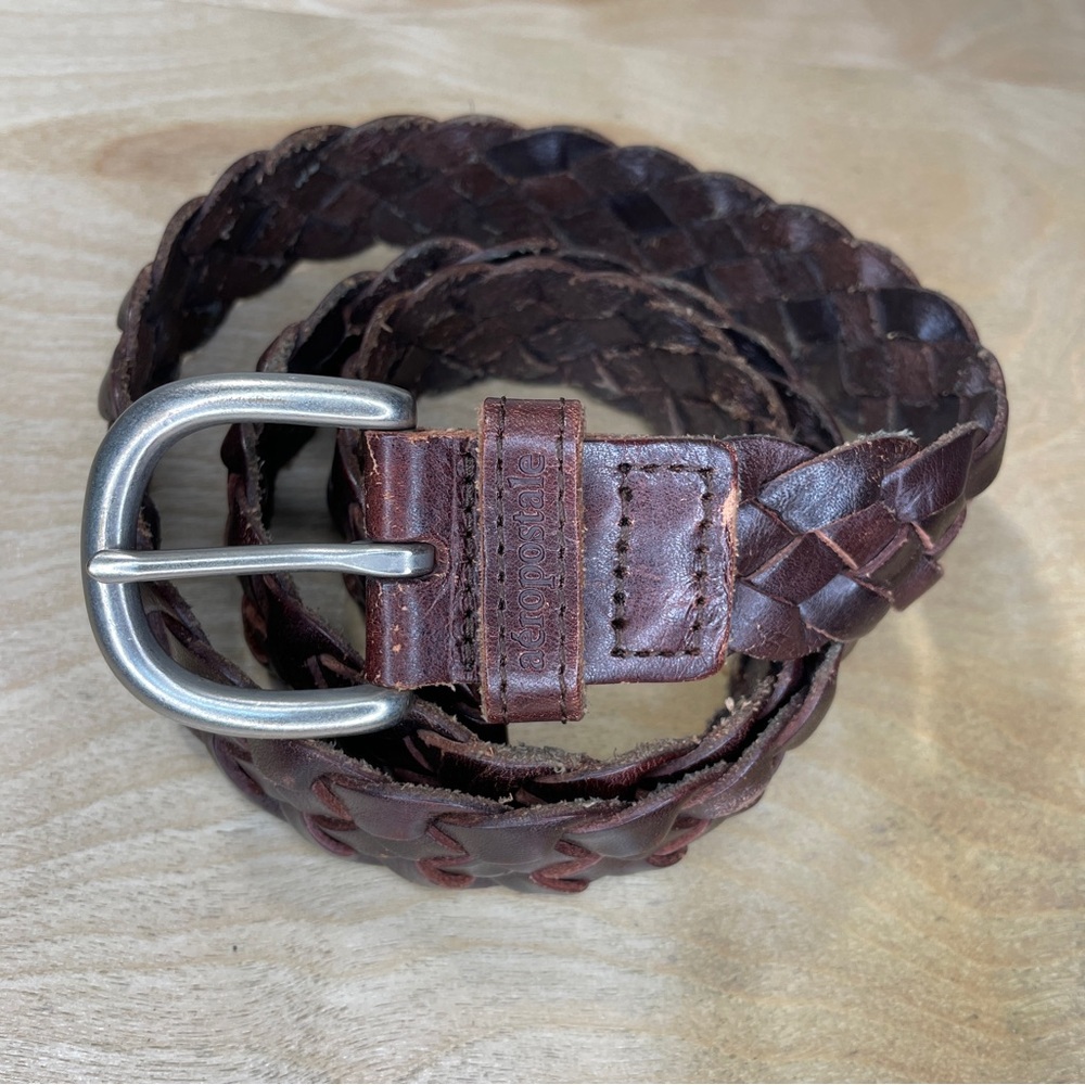 Vintage Aeropostale Braided Leather Belt - Brown